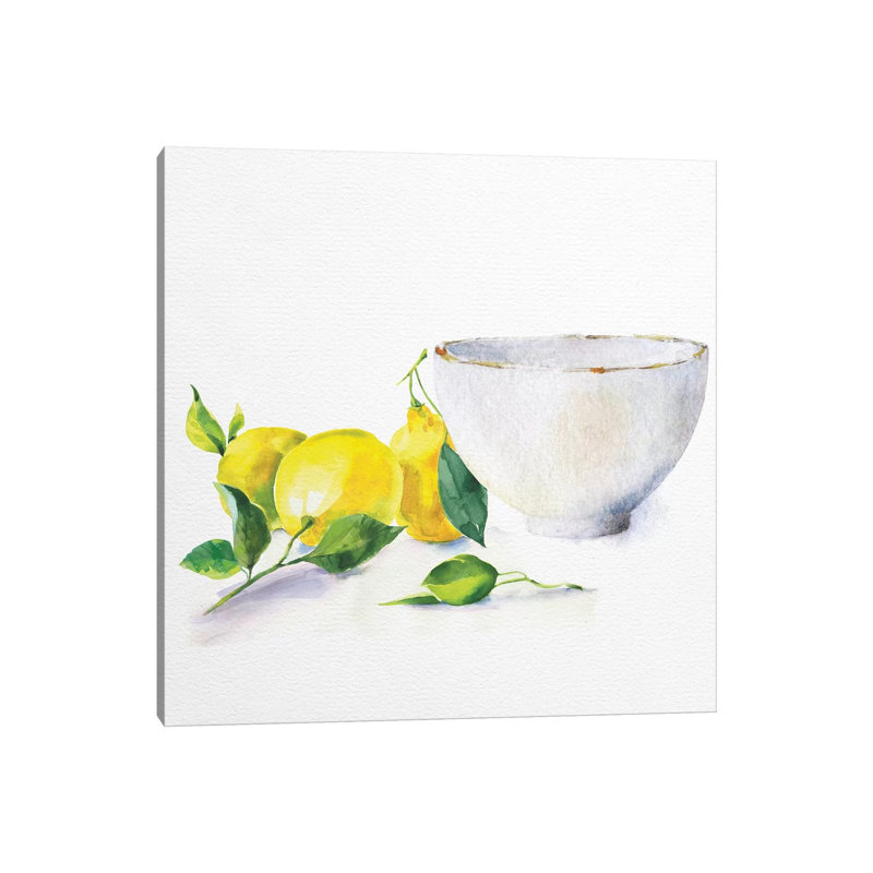 «Lemon Bowl» par Nikki Chu - impression, Toile tendue, H 18 po x l 18 po x 1,5 po