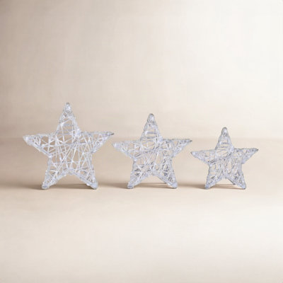 3-Piece 14" LED Lighted Gold Star Set