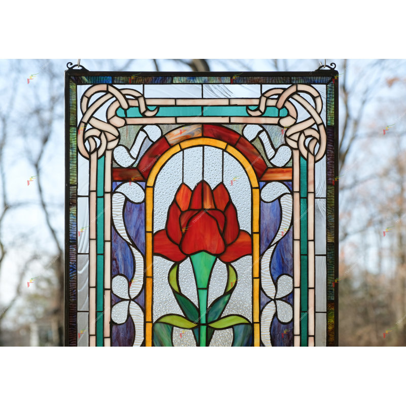 Panneau de vitrail biseauté 20,5 po x 34,5 po Tiffany