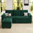 Shavera Velvet Modular Sectional L-Shaped Sleeper Sofa Bed With Storage Ottoman For Living Room Apartment-842494205