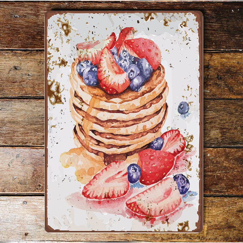 Handmade Food & Beverage Wall Decor on Metal, 40cm H x 28cm W