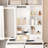 White Dressing Table With 3 - Level Dimmable Led Lights, 2 Drawers, Built In Power Outlet, Hair Dryer Stand, And Upholstered Stool, Ideal For Small Bedrooms Space Saving