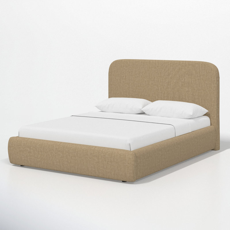Upholstered Bed, Full / Double, Relaxed Burlap Linen