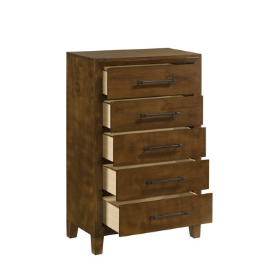Bangor Wood 5-Drawer Chest, Brown