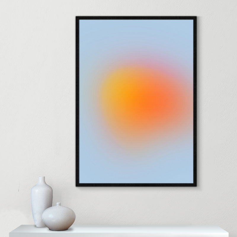 «Neon Orange Glow Print» par My Mind, Cadre mince noir sans cadre, H 41,5 po x l 29,5 po x P 1,25 po
