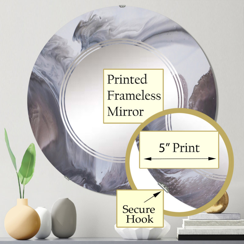 Miroir mural noir et blanc II, 24 po x 24 po