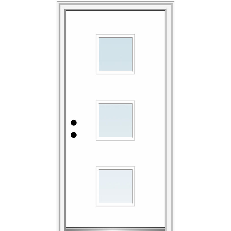 Portes d'entrée avant en fibre de verre, H 81,75 po x l 31,5 po x P 4,56 po, Droite / vers l'intérieur