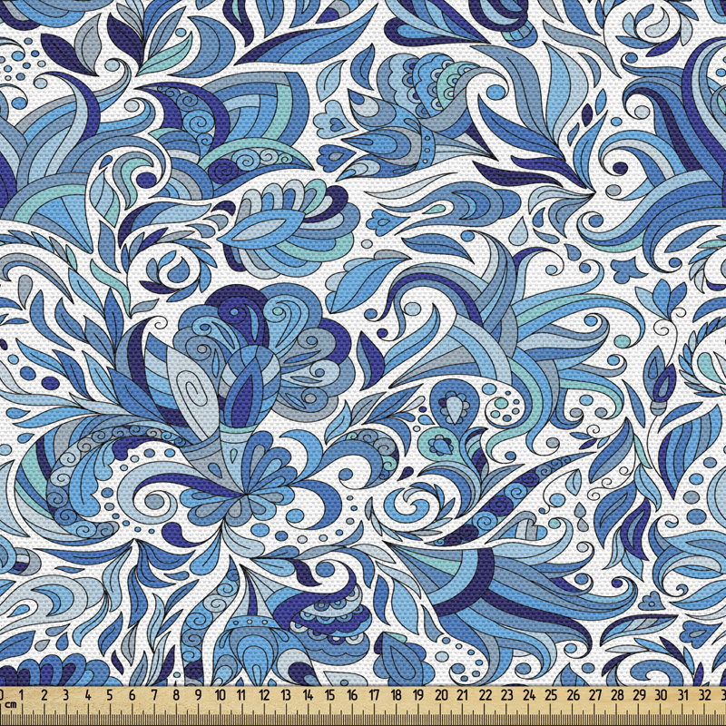 Tissu floral, l 36 po x L 58 po