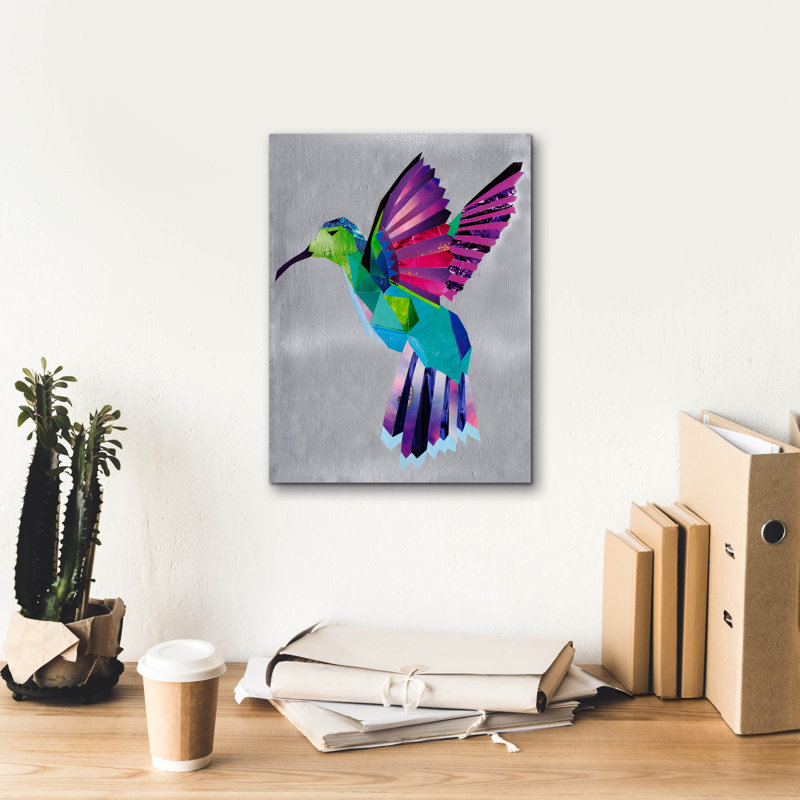 «Hummingbird» par Artpoptart, art mural sur toile, H 16 po x l 12 po x P 0,75 po