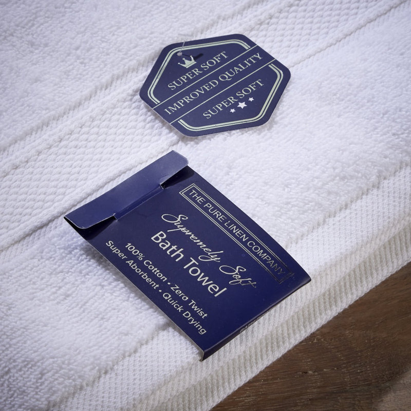 Luxury Zero Twist 100% Cotton Bath Sheet, White