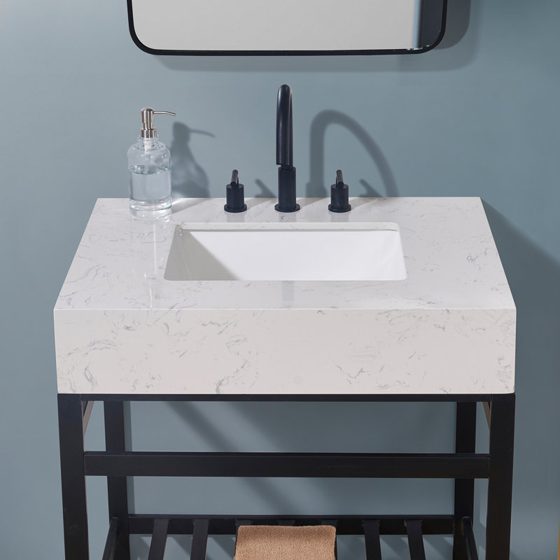 30" White Ceramic Vanity Top with Sink