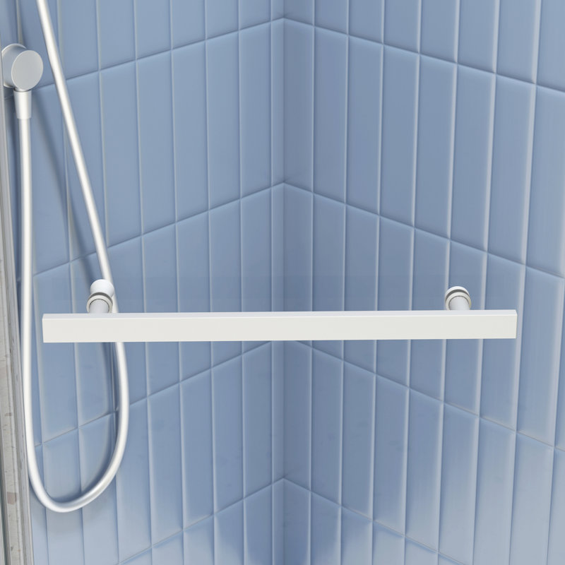 Porte de douche pivotante coulissante, avec verre trempé 1/4 po, cabine de douche néo-angle sans cadre 34,75 po x 72 po