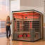 Sauna infrarouge à spectre complet pour 3 à 4 personnes - Spa intérieur avec 6 tubes de chauffage, 4 plaques de carbone, panneau de sel de l'Himalaya et panneau de contrôle LCD