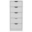 Commode haute 5 tiroirs Basilea, système coulissant - Blanc-843308837