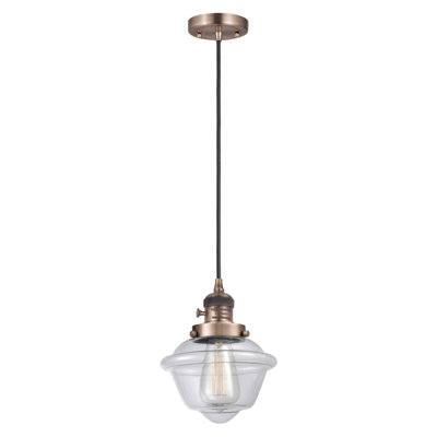 Franklin Restoration - Grourke - Mini-luminaire suspendu à 1 lumière - Interrupteur marche / arrêt - Ampoule DEL