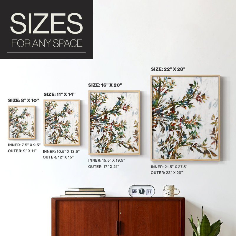 Arbre de vie II, reproduction encadrée - bois massif, H 21 po x l 17 po, Naturel