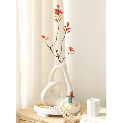 Vase à fleurs moderne en céramique blanche