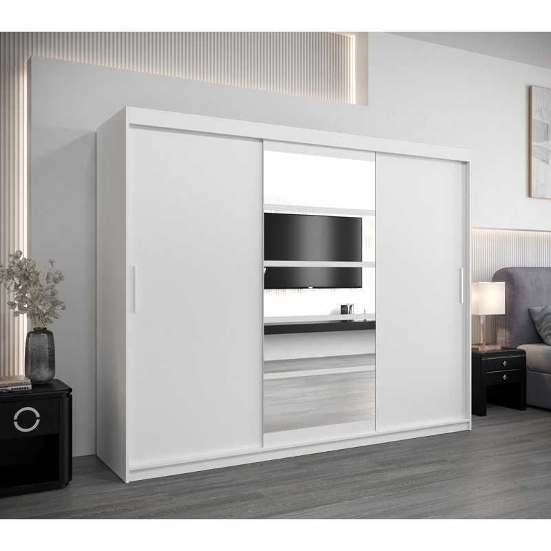 Attif 3 Door Wardrobe, White Matte