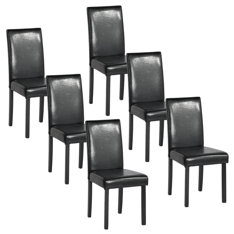 Naamann 47cm H Upholstered Parsons Chair, Black, 6