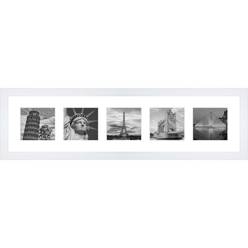 Aalaa Wood Picture Frame with Mat, White