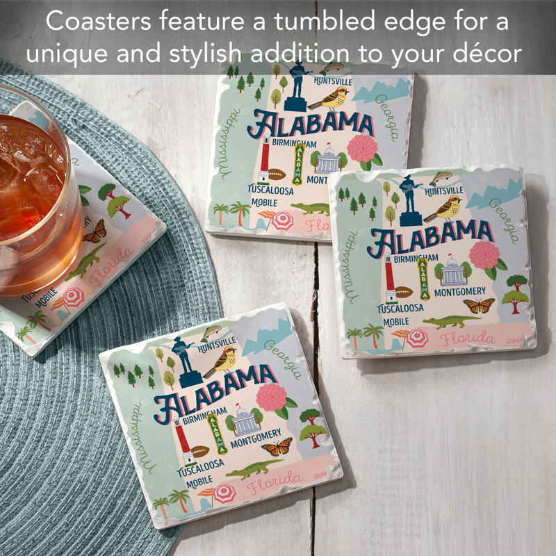 Ensemble de sous-verres 4 pièces Thirstystone Alabama