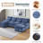 106" U Shape Sectional Sofa Cloud Couch For Living Room, Upholstery Comfy Modular Sofas, 4 Seat Chenille U-Shaped Sleeper Sofa With Chaise Lounge-2100161997
