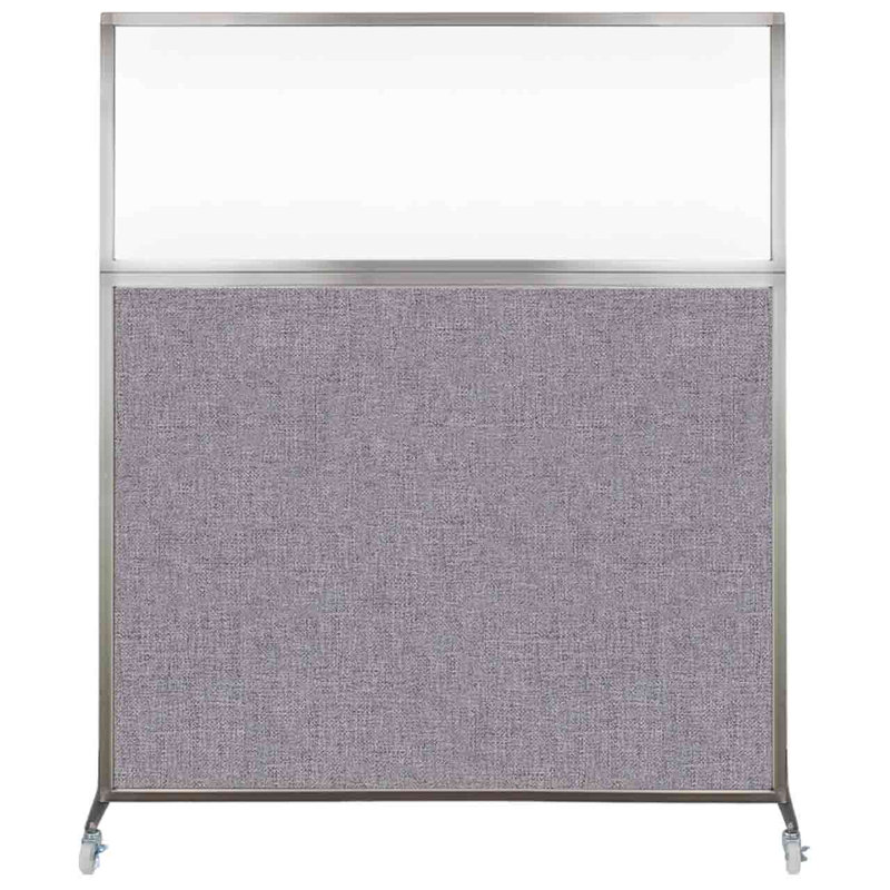 Cloison de bureau Hush - fenêtre transparente, 60", Gris nuageux