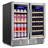 30 Inch Dual Zone Wine And Beverage Refrigerator With Led Lighting, Adjustable Shelves, And Safety Door Locks - Holds 29 Bottles & 110 Cans, Freestanding Or Built-in
