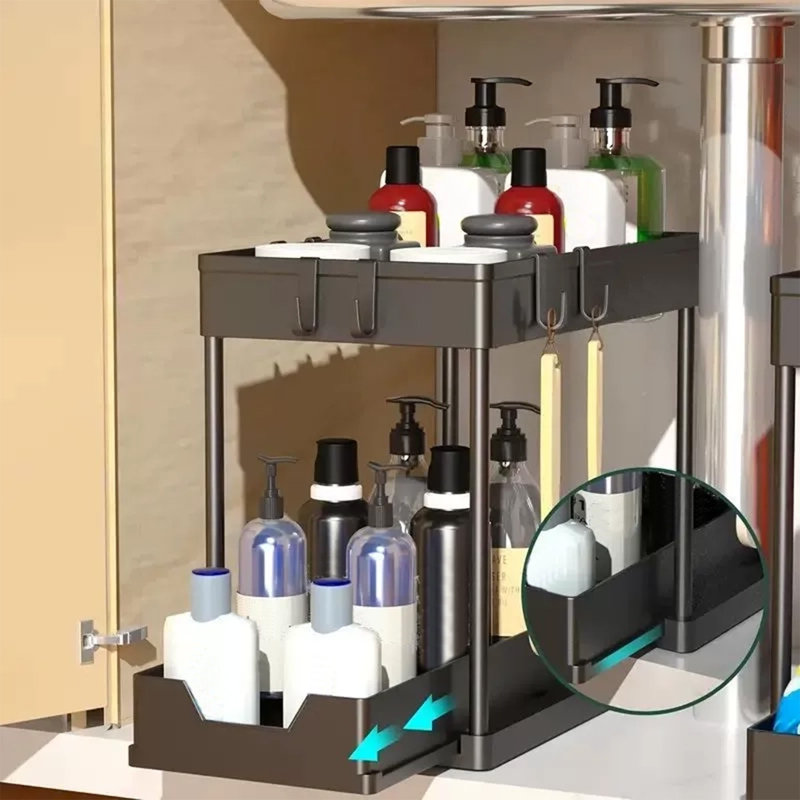 Support de rangement polyvalent pour salle de bain et cuisine sous l'évier et support de rangement sous l'armoire