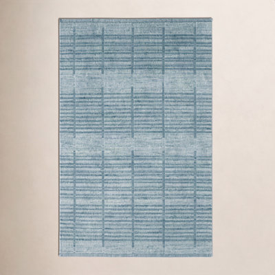 Nona Blue Hand-Woven Geometric Rug