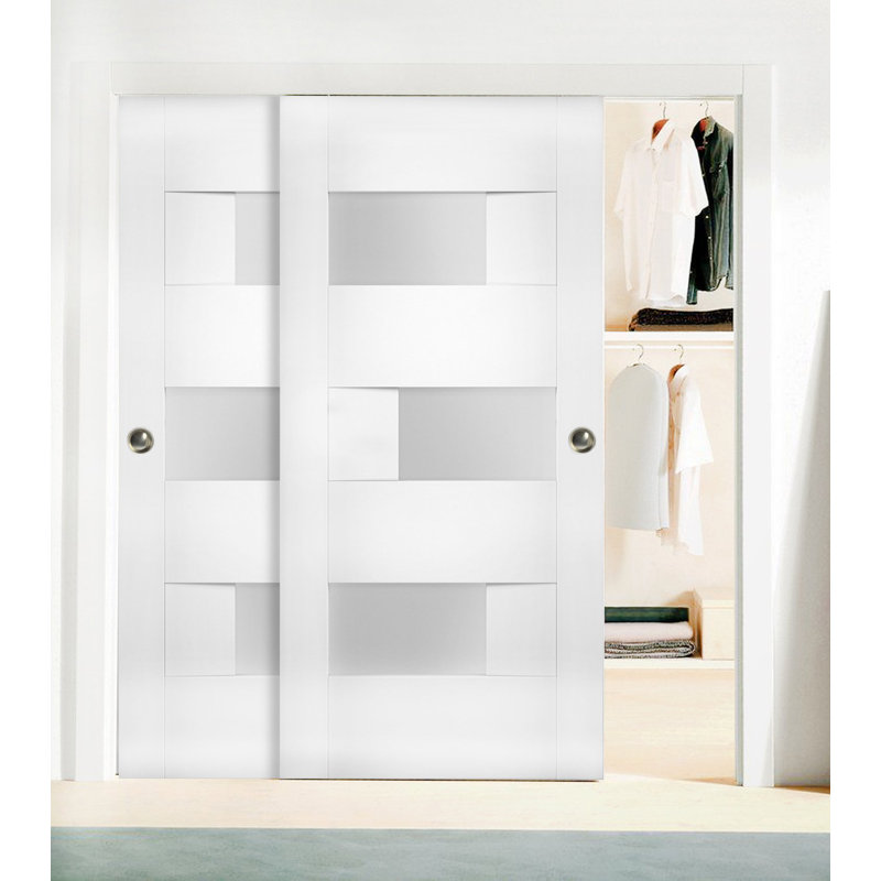 Portes blanches en verre givré Sete, 48 po x 80 po
