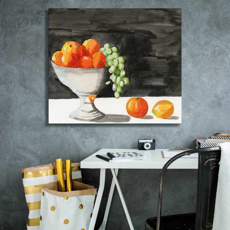  «Watercolor Fruit Bowl 2» par Alicia Longley, art mural sur toile, 30 po x 26 po