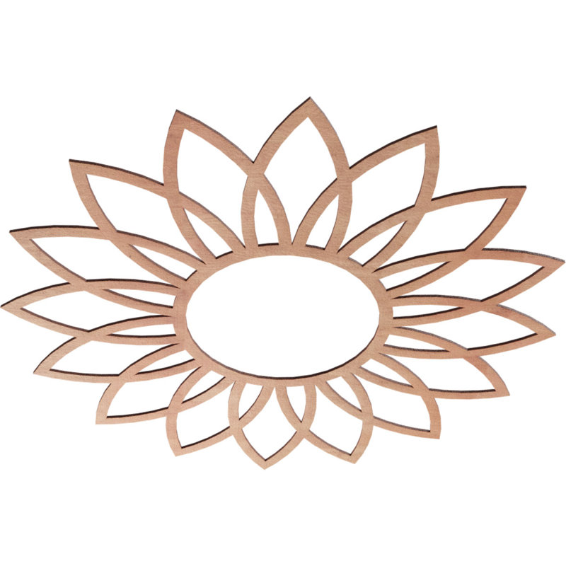 Médaillon de plafond en bois Daisy, H 40 po x l 40 po x P 0,38 po, Cerisier