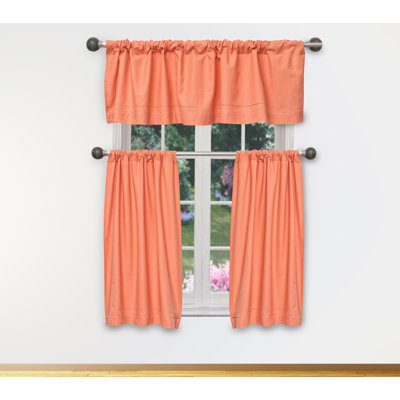 Rideau de cuisine en coton de couleur unie Cliffcrest