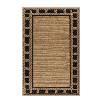  Tapis nautique lavable à bordures à nœuds