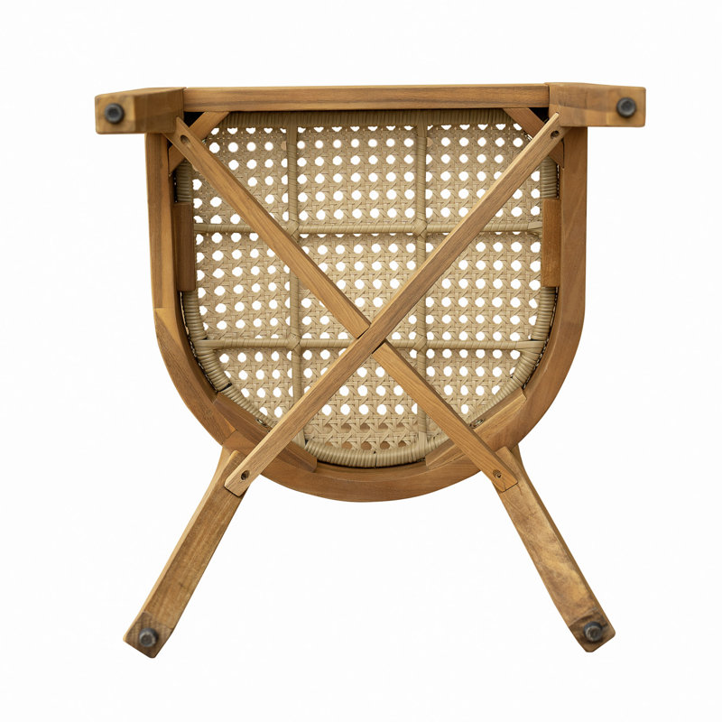 Chaise de salle à manger en bois d'acacia avec osier