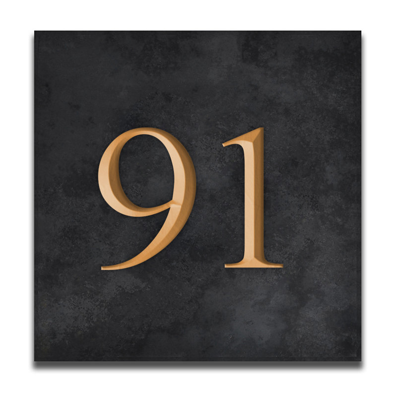 Velia 17.78cm H Stone House Number, Gold, 91