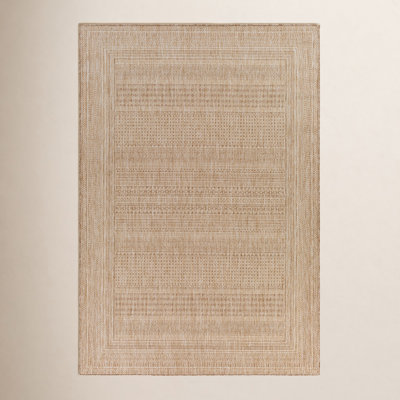 Camar Oriental Indoor/Outdoor Area Rug in Khaki