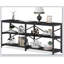 Console extra longue de 70,9 po avec tablettes de rangement, canapé industriel à 3 niveaux derrière le canapé, table d'entrée moderne avec structure en métal et conception en X pour le salon, bibliothèque de couloir