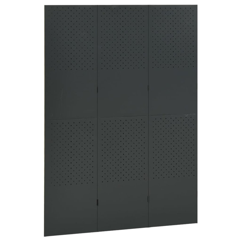 Anthracite Steel 3-Panel Folding Room Divider