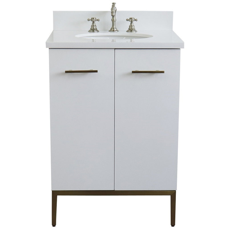 25'' Single Bathroom Vanity with Engineered Stone Top