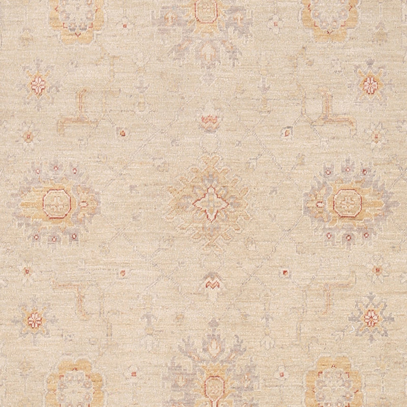 Tapis zone de 2 laine noué la oushak ivoire/gris 8 pi x 10 pi one-of-kind Vegetable Dye