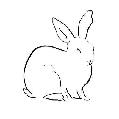 Line Drawing Bunny - Wrapped Canvas Print