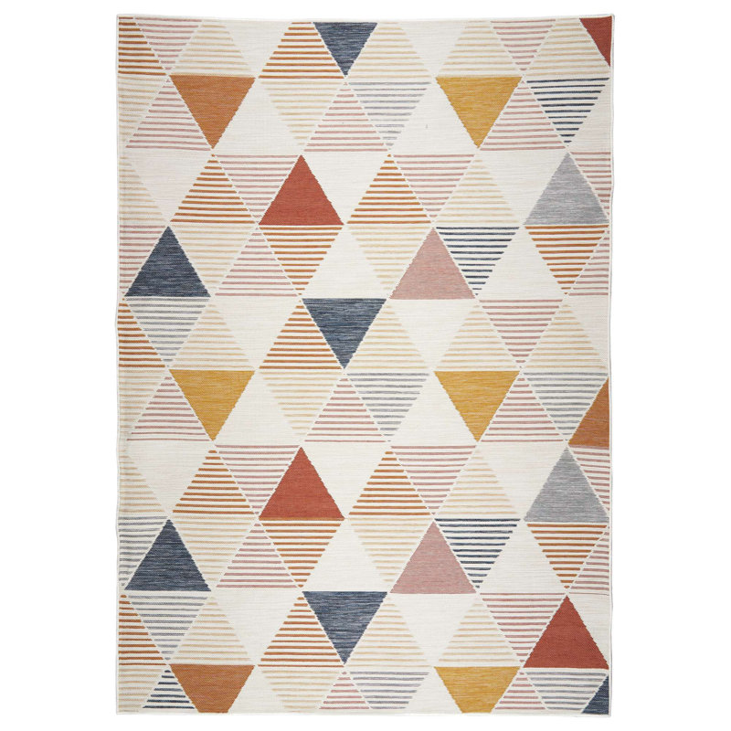 Bentzel Indoor/Outdoor Geometric Area Rug, Rectangle 5'3" x 7'3"