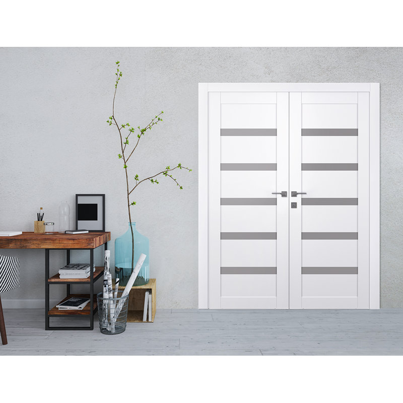 Porte française Leora Snow White, 47,75 po x 79,37 po, Réversible