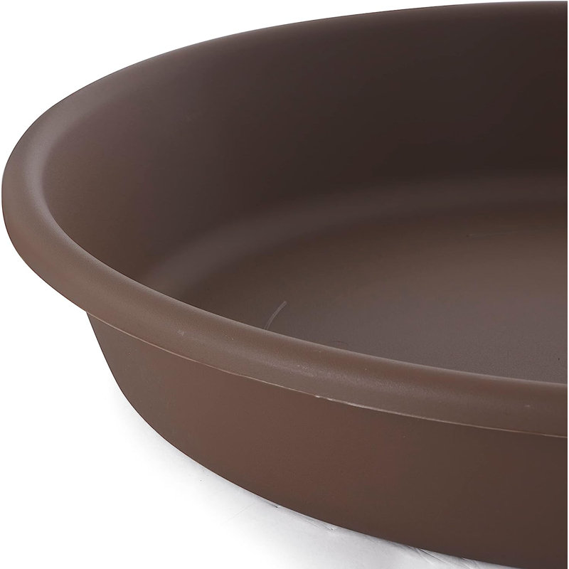 Iseminger Weather Resistant Saucer Plant Stand, 3" H x 17.63" W x 17.63" D, Chocolate