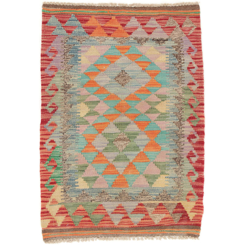 Geometric Wool Hand Woven 60cm X 90cm Area Rug