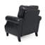 Fauteuil club en PU noir, décor clouté roulé, mobilier contemporain et fonctionnel avec garniture confortable
