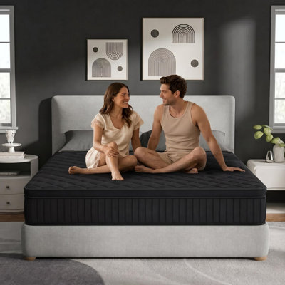 12" Queen Size Extra Firm Mattress Featuring 7 Zone Orthopedic Support for Better Spinal Alignment and Less Back Pain