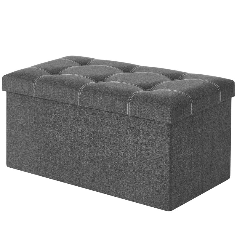 Ottoman Storage Bench, Dark Gray